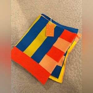 Verloop Waterfall Stripe Big Scarf – Peach/Cobalt – NWT